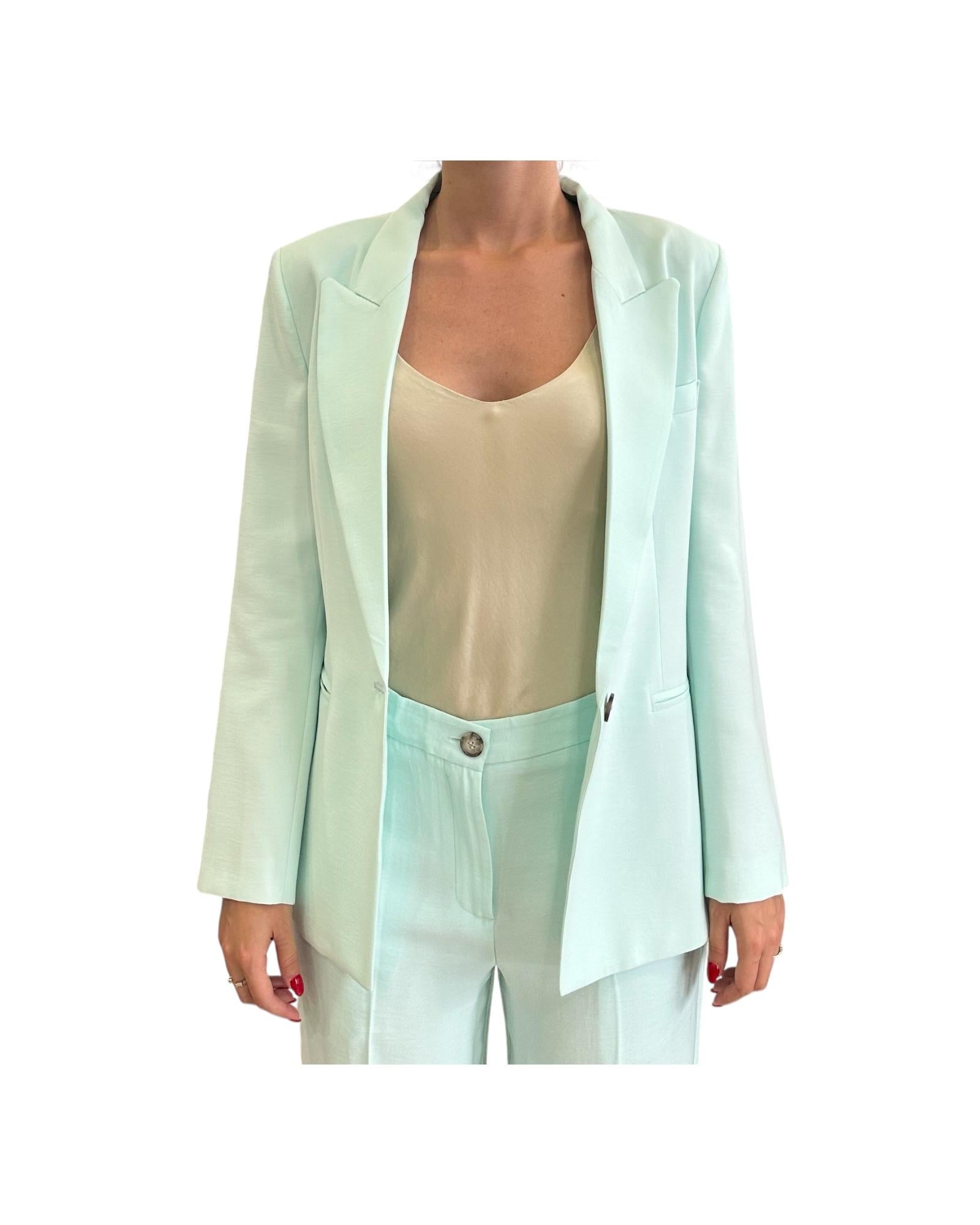 Blazer sfiancato un bottone, verde acqua. TD0073 ACQUA VICOLO 