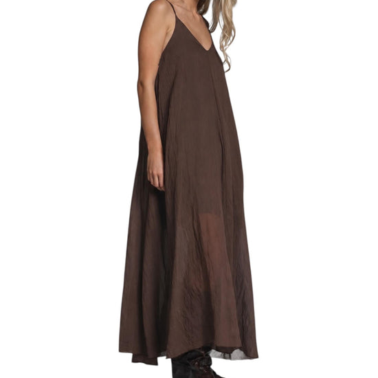 Vestito lungo in misto lyocell Chocolate ALBA WOV157 IMPURE 