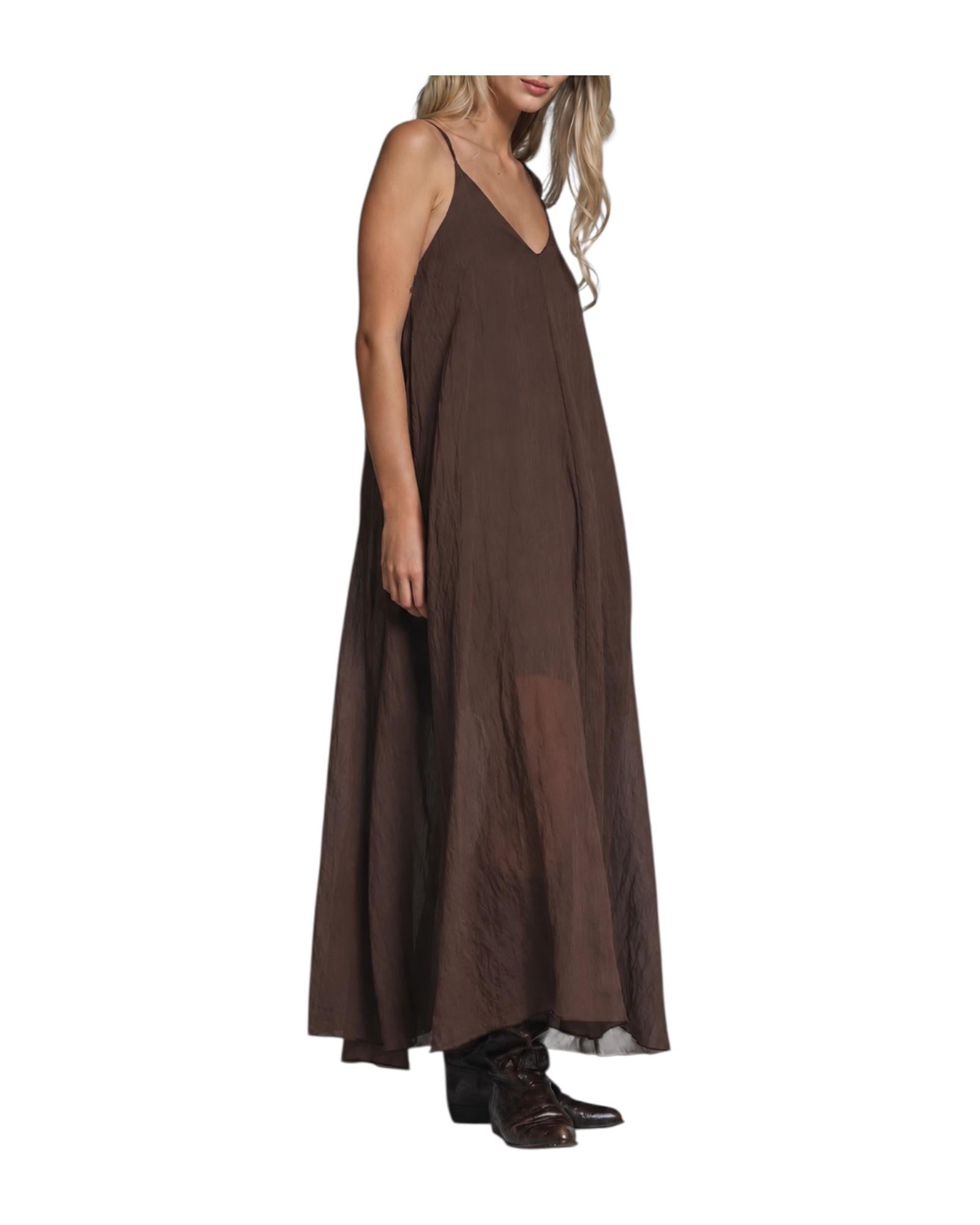 Vestito lungo in misto lyocell Chocolate ALBA WOV157 IMPURE 