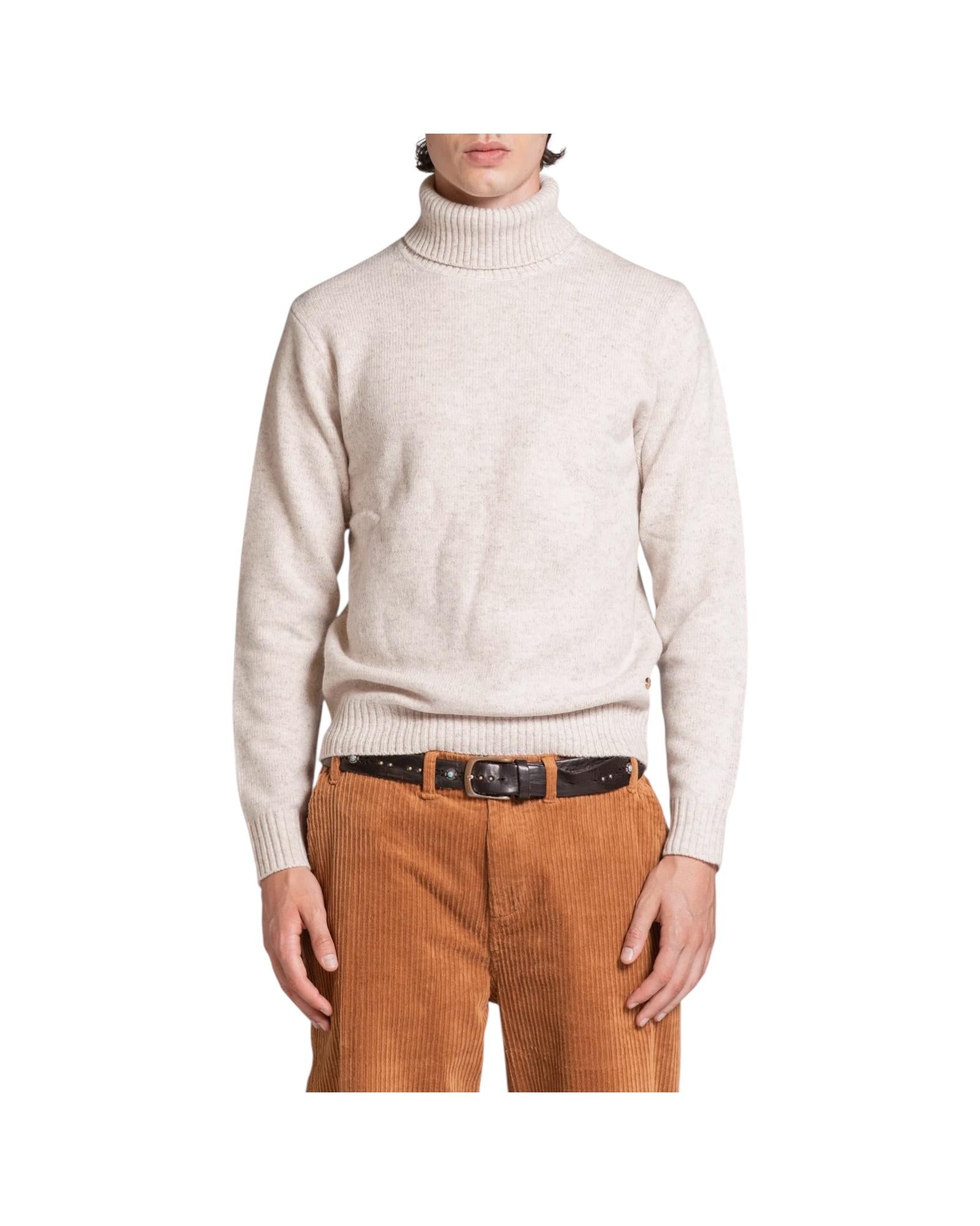 Maglione collo alto in moulinè Ecru JOHN WN7C56 IMPURE