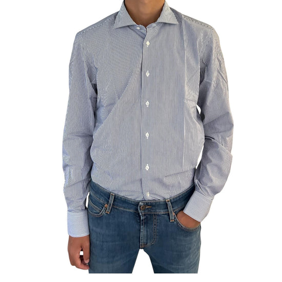 Camicia Uomo righe Bianco blu 2798SS35TS3321 003 MONTESANTO 