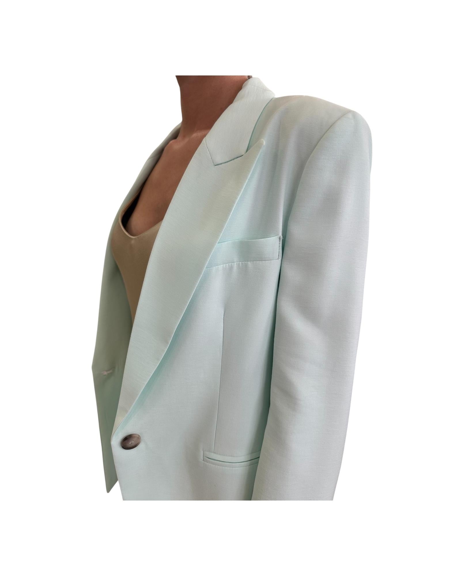 Blazer sfiancato un bottone, verde acqua. TD0073 ACQUA VICOLO 