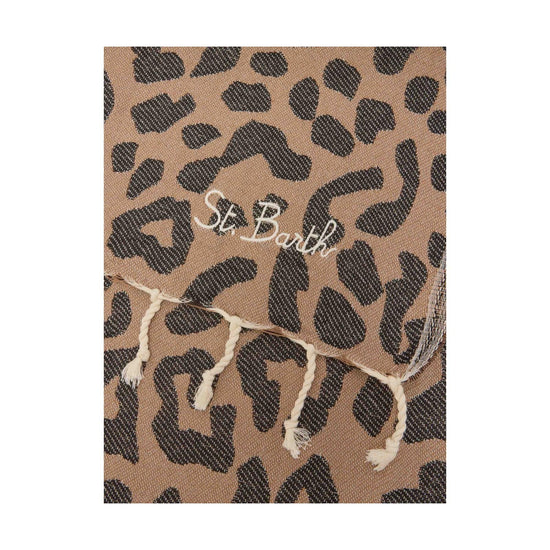 Telo mare in cotone Jacquard con fantasia leopardata FOUT009 02712L MC2 SAINT BARTH 