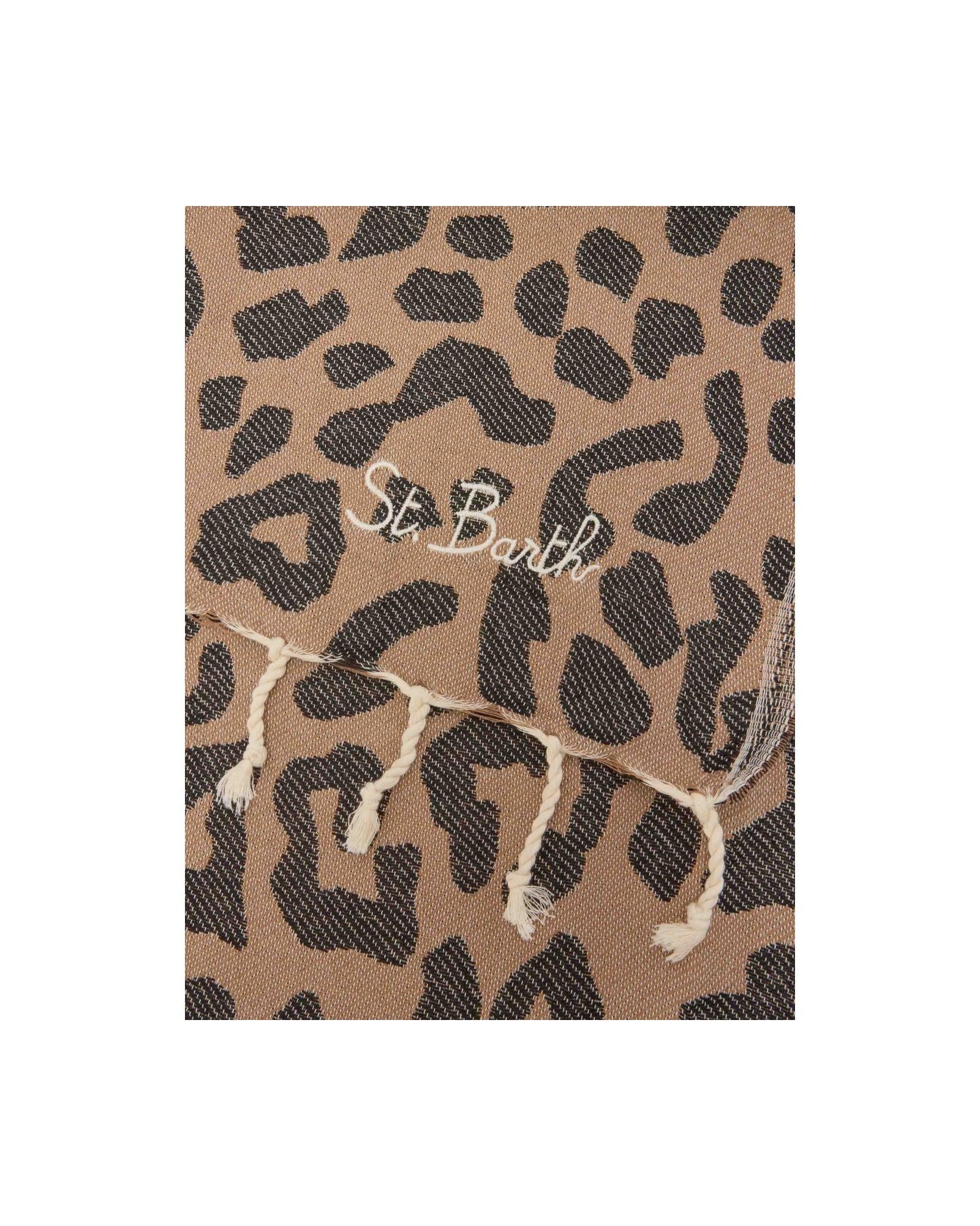Telo mare in cotone Jacquard con fantasia leopardata FOUT009 02712L MC2 SAINT BARTH 