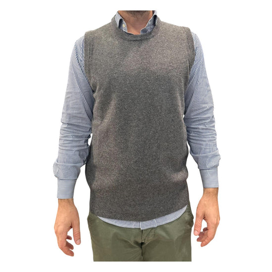 Gilet girocollo in lana Grigio scuro 15060 117 RETOIS 