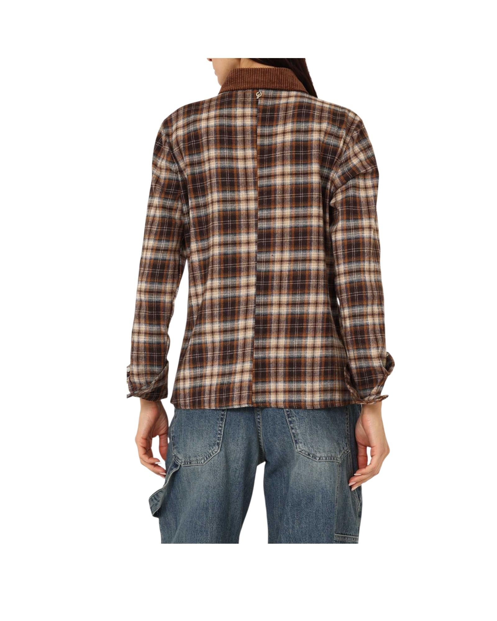 Camicia Donna Check marrone R01L0970 CHECK MARRONE Philia loft 