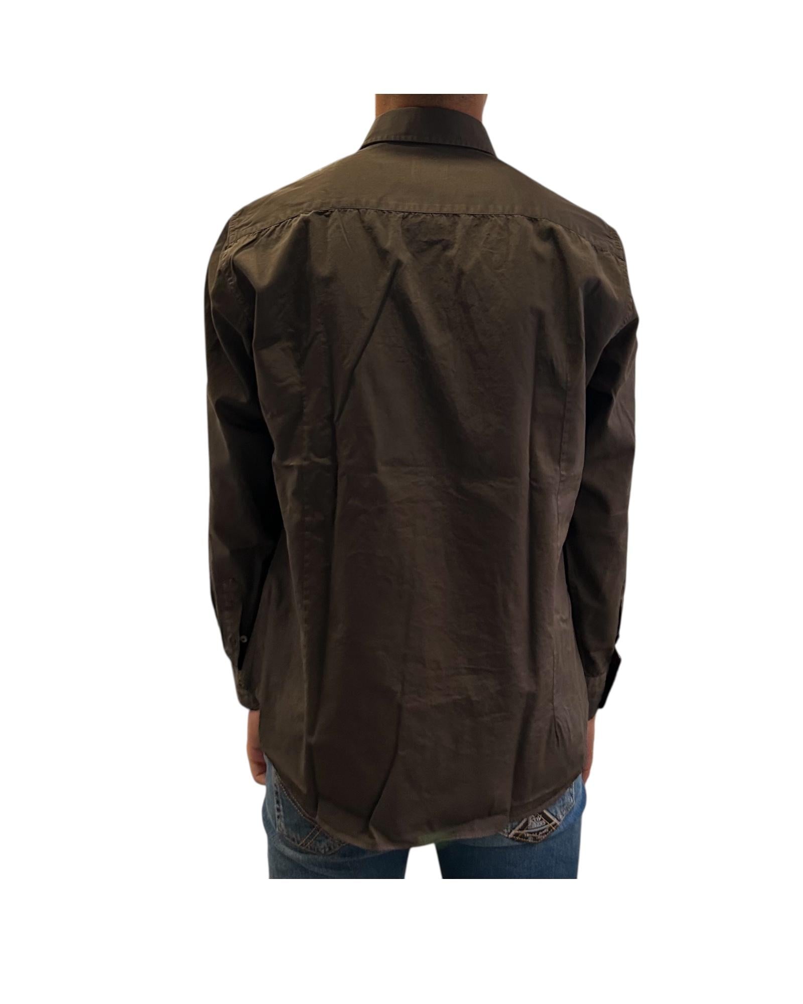 Camicia uomo in cotone Testa di moro B1379 7 BASTONCINO 