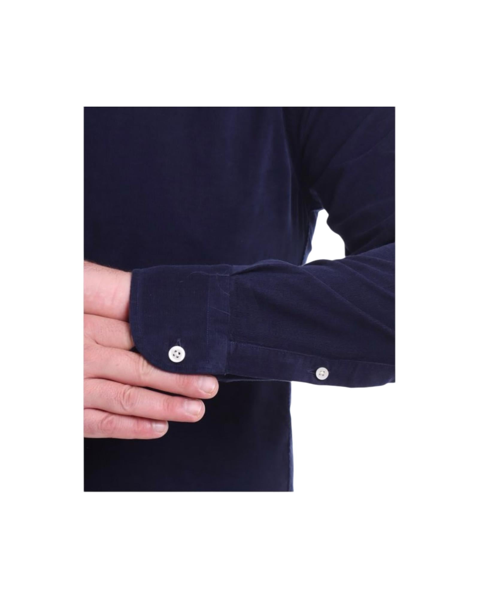 Camicia uomo velluto mille righe Blu B1683 9 BASTONCINO 