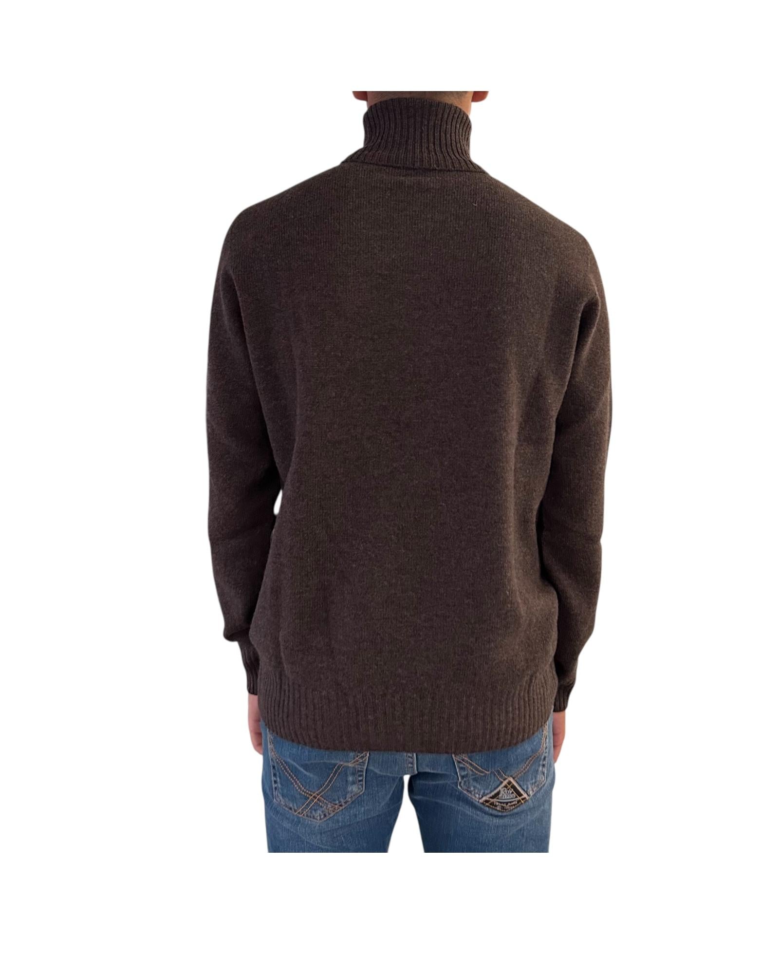 Maglione collo alto in lana merino Testa di moro 12581 125 RETOIS