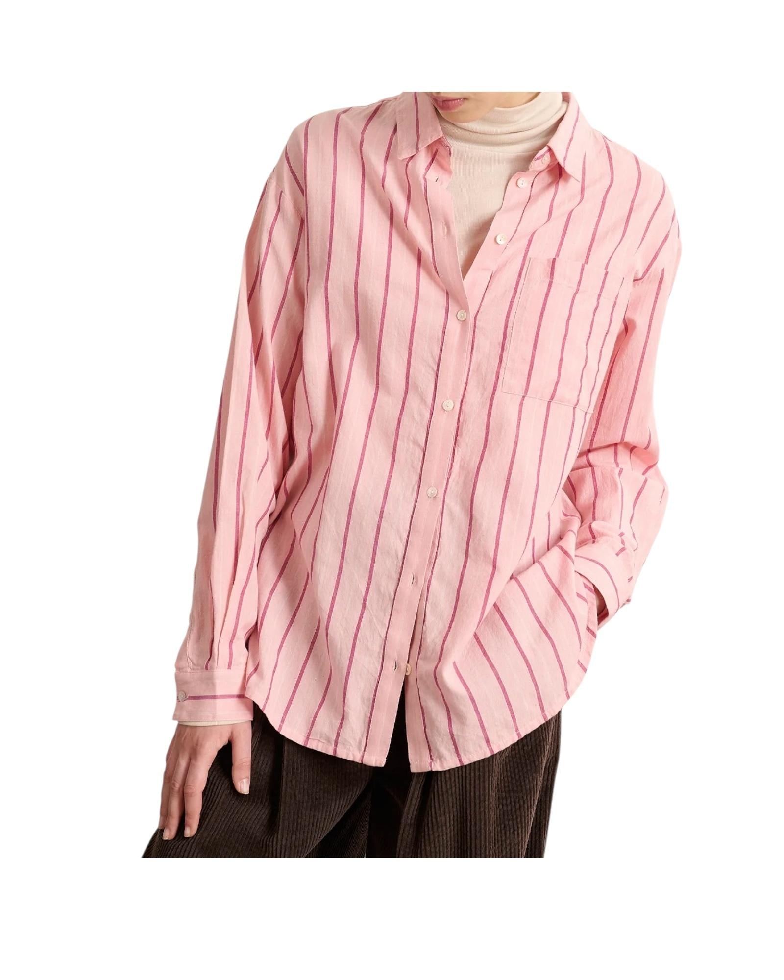 Camicia Berta a righe Rosa 2061 BERTA ROSE GARANCE PARIS 