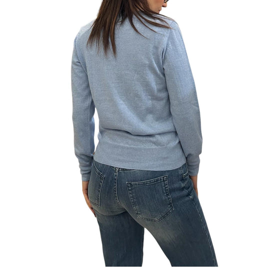 Cardigan in lana merino con scollo a V Celeste CARDIGAN V CELESTE AlEXANDRE STONE 