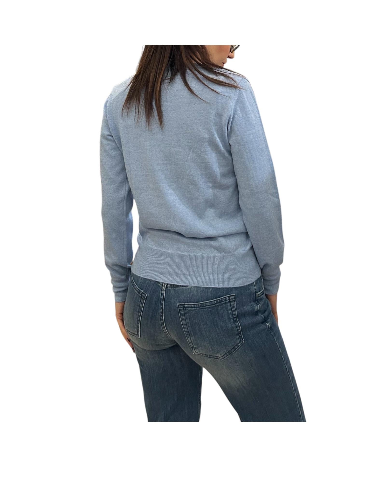 Cardigan in lana merino con scollo a V Celeste CARDIGAN V CELESTE AlEXANDRE STONE 