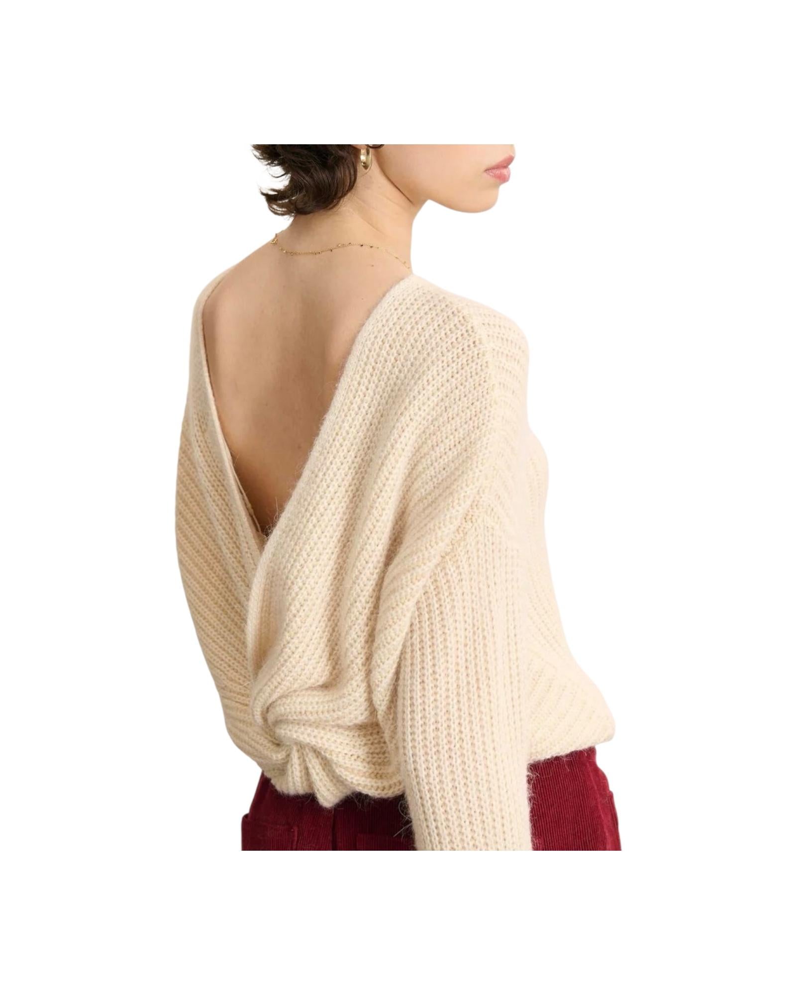 Maglione Kiwi con scollo posteriore Beige 3290 KIWI BEIGE GARANCE PARIS