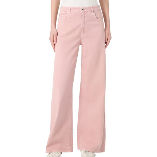 Pantalone Wide leg in drill di cotone Rosa MEDINA 005 MAX MARA WEEKEND 