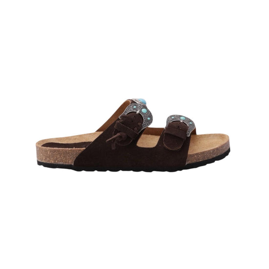 Sandalo Buckle Stone Suede Testa di moro BUCKLE STONE SUEDE TESTA DI MORO TAJI 