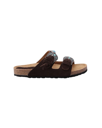 Sandalo Buckle Stone Suede Testa di moro BUCKLE STONE SUEDE TESTA DI MORO TAJI 