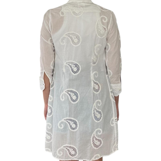Camicione Pizzo San Gallo bianco D934 2 BASTONCINO 