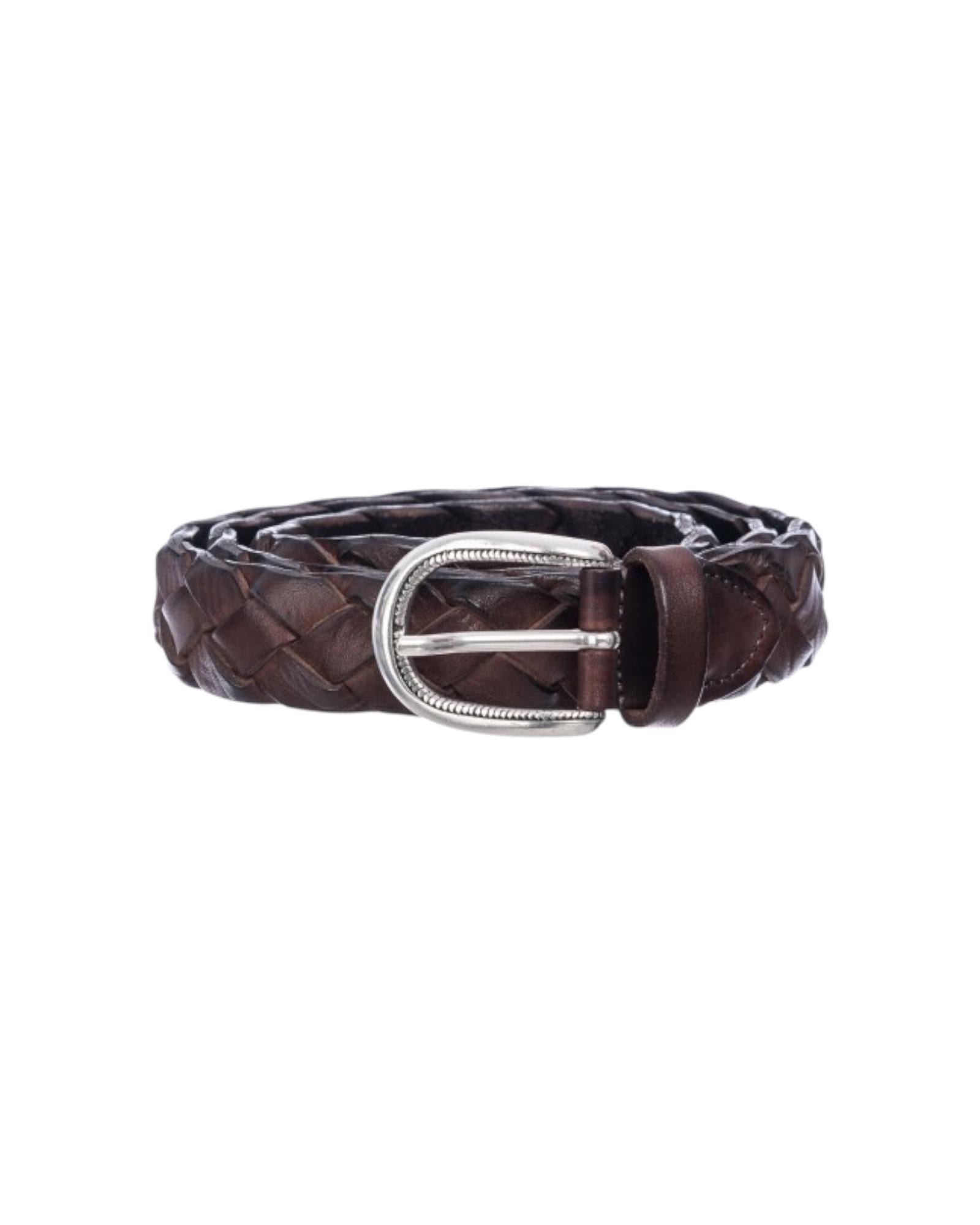 Cintura in pelle Treccia Moro ART TRECCIA 030 NEW MORO AlBERTO LUTI 