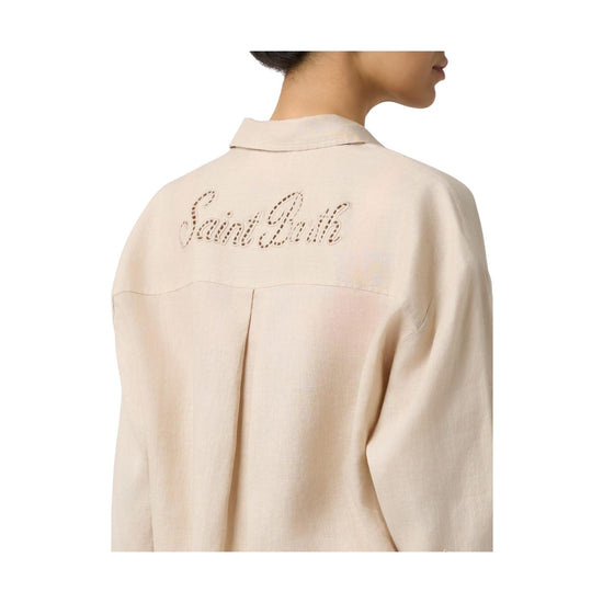 Camicia Cristal Poket in lino Beige CYS0002 08194L MC2 SAINT BARTH 