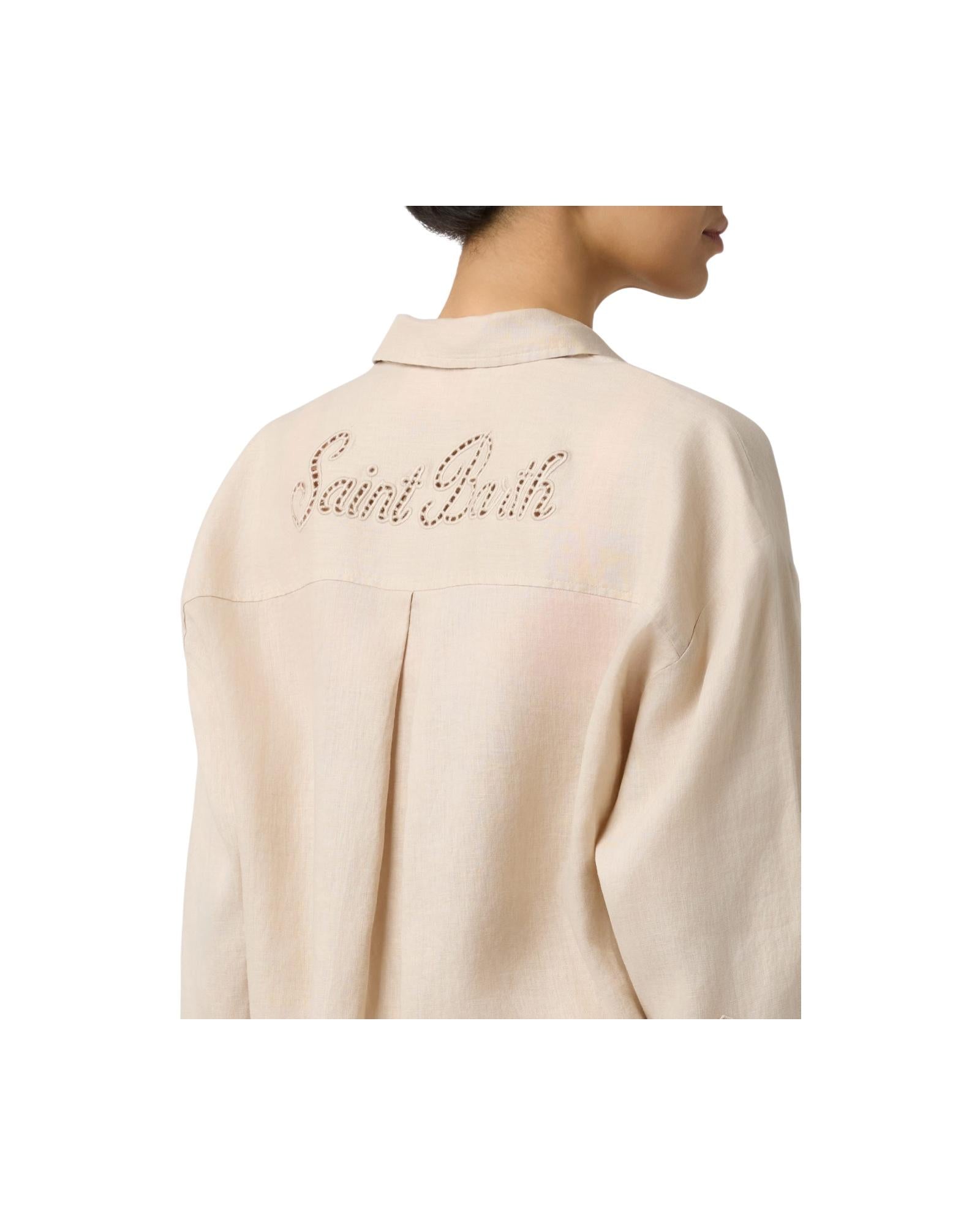 Camicia Cristal Poket in lino Beige CYS0002 08194L MC2 SAINT BARTH 