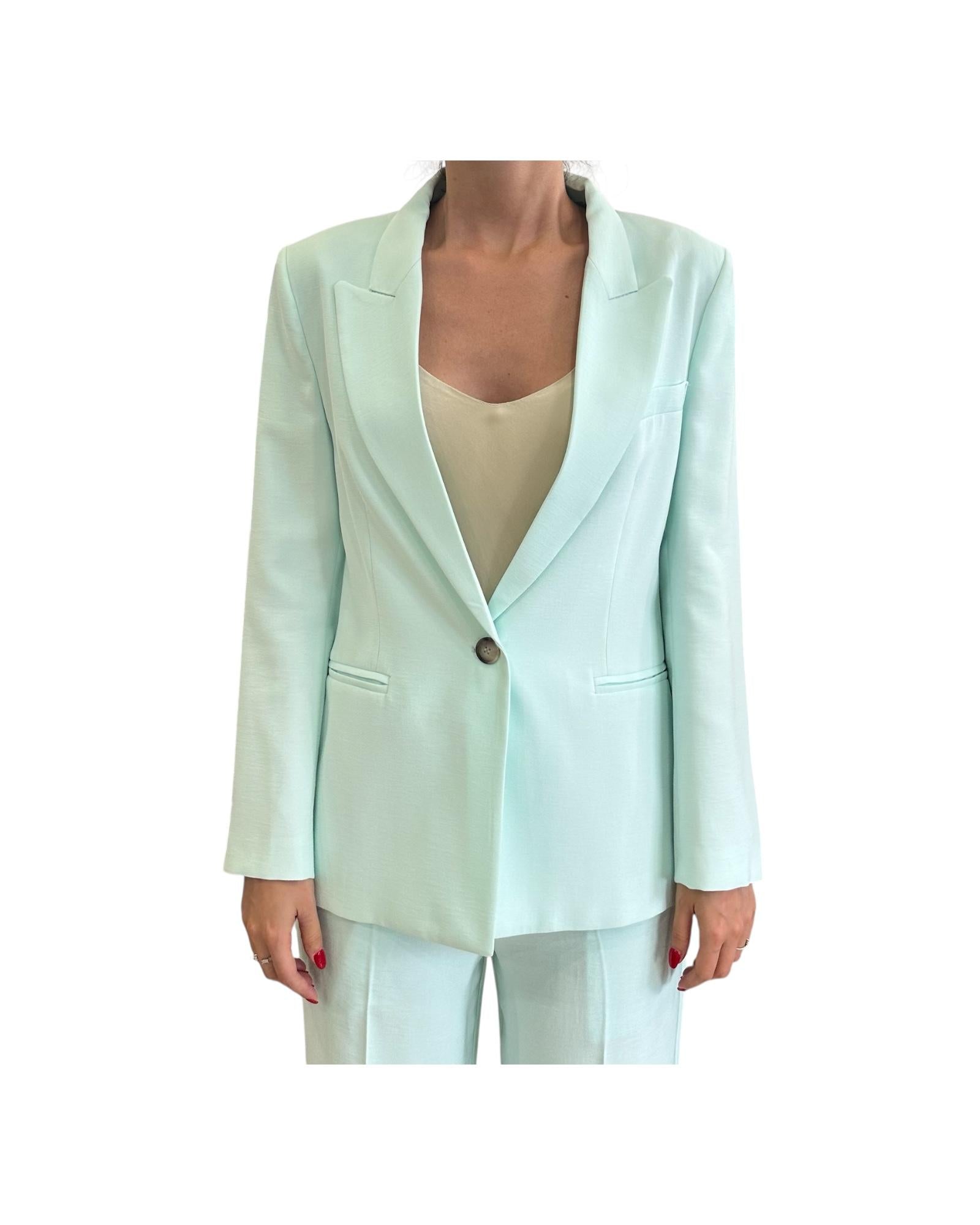 Blazer sfiancato un bottone, verde acqua. TD0073 ACQUA VICOLO