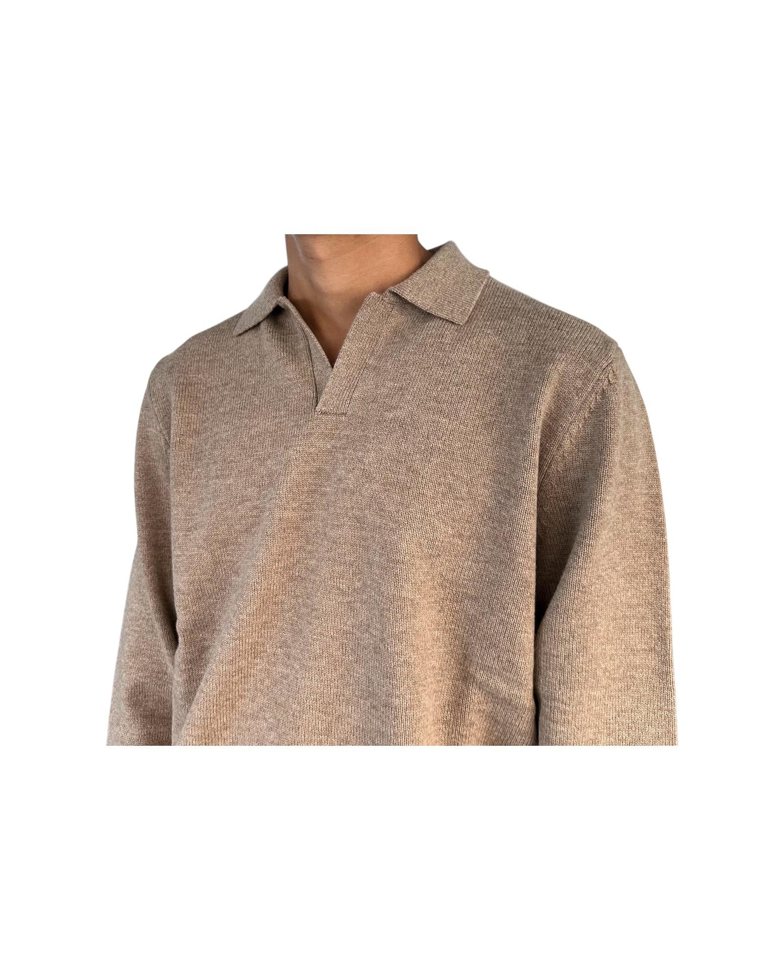 Polo in lana merinos Kaki COV0009 00022I MC2 SAINT BARTH 