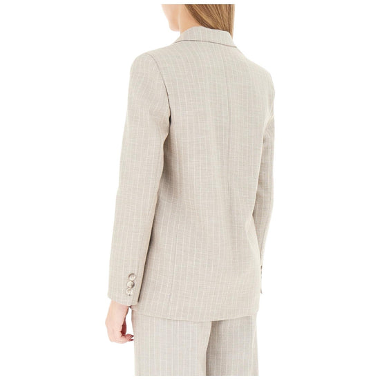 Blazer doppiopetto gessato TAB0228 BEIGE VICOLO 