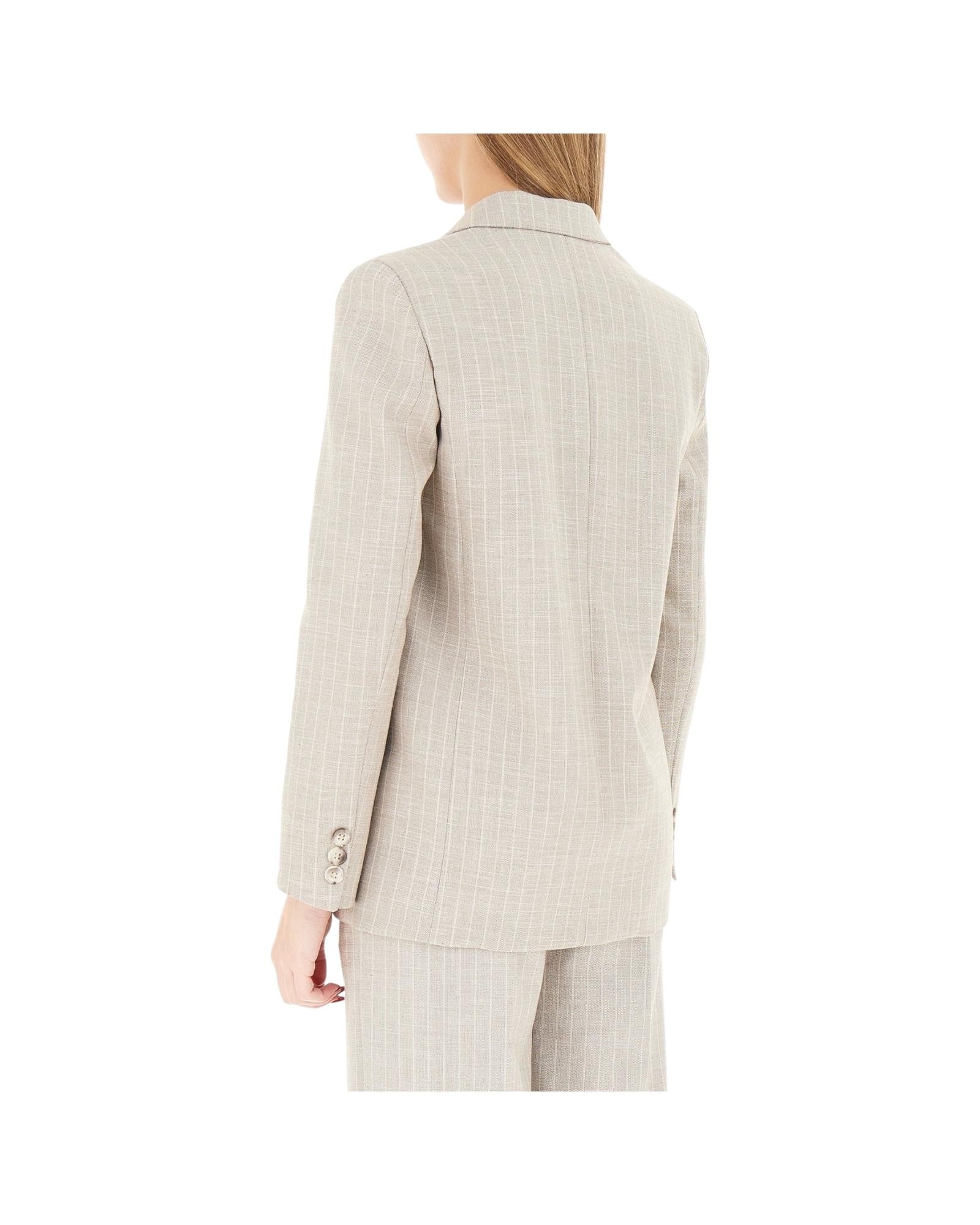 Blazer doppiopetto gessato TAB0228 BEIGE VICOLO 