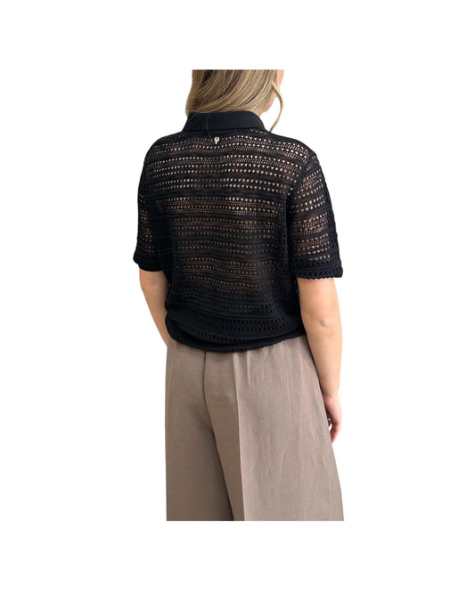 Polo in maglia Nero F02O0236 NERO PHILIA LOFT 