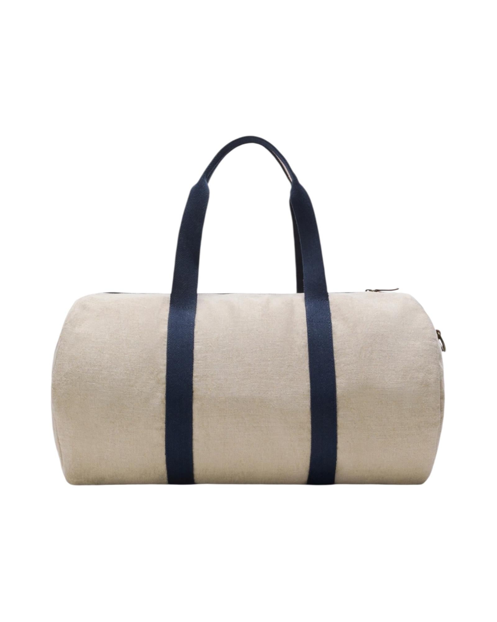 Borsone Round Jetleg in lino Beige JTEL008 00439L MC2 SAINT BARTH 
