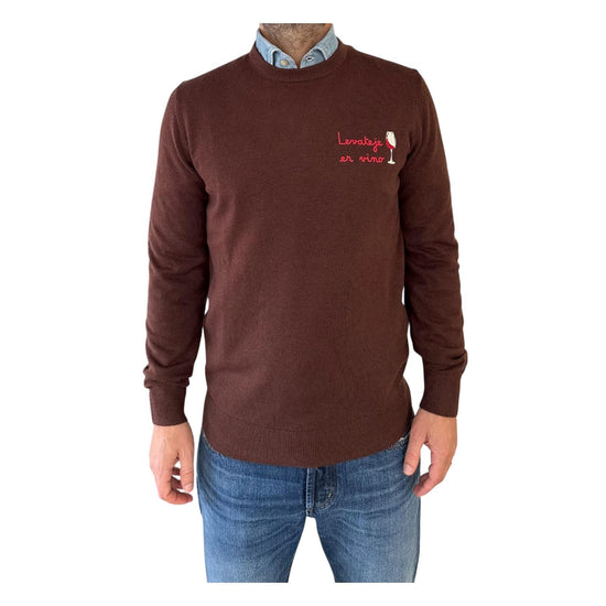 Maglione girocollo con ricamo Levateje er vino HER0024 03400I MC2 SAINT BARTH 