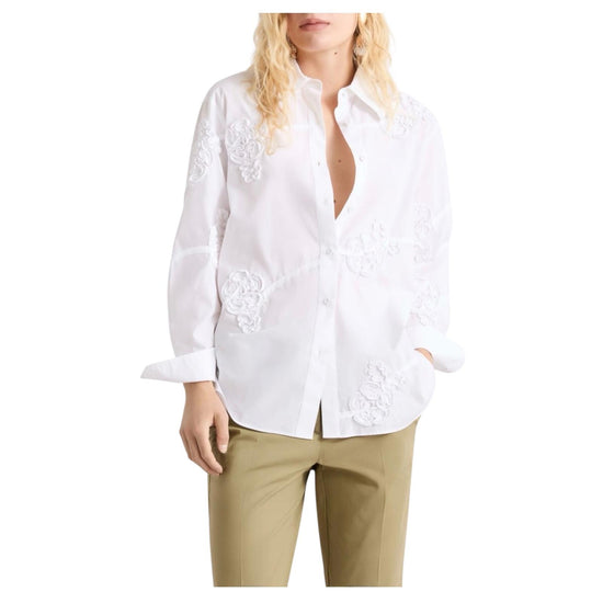 Camicia in popeline ricamato Bianco COMUNE 001 MARELLA 