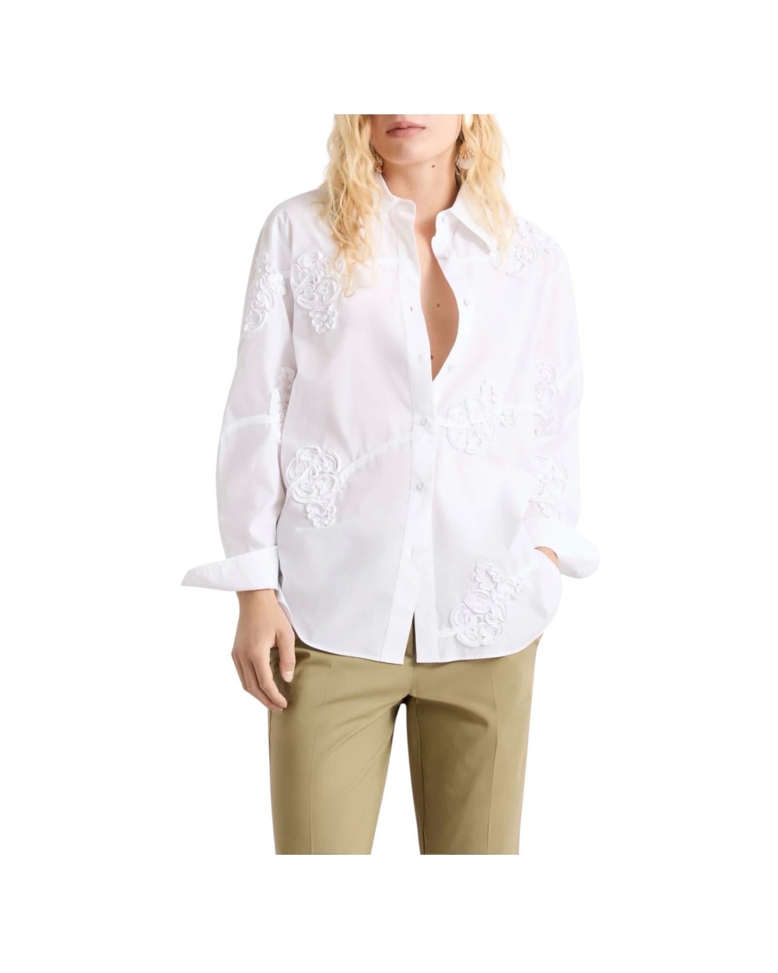 Camicia in popeline ricamato Bianco COMUNE 001 MARELLA 