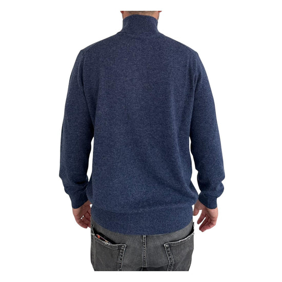Lupetto con zip in lana e cashmere Denim 87005 233 CAVALIERI MILANO 
