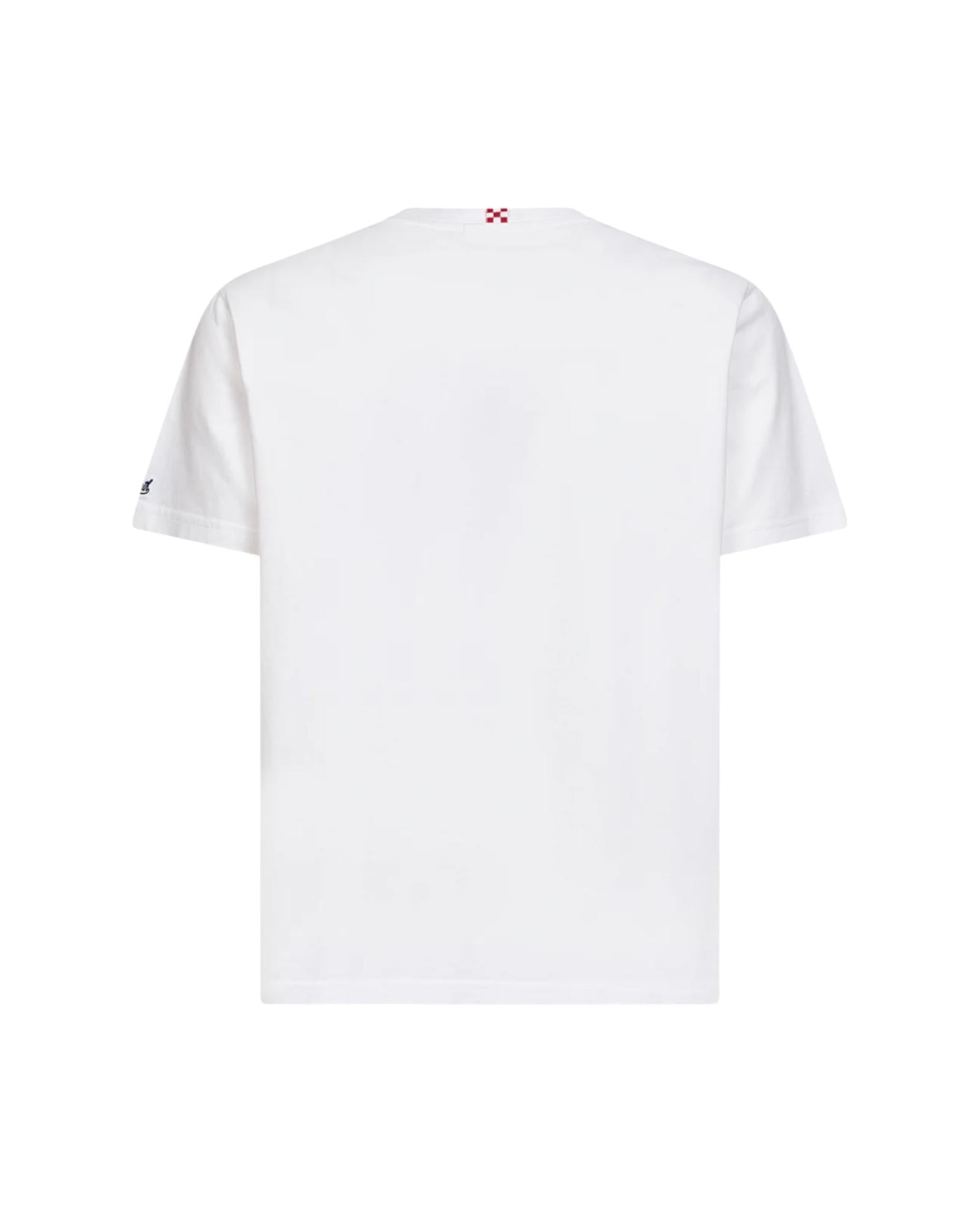 T-Shirt bianca con ricamo King of scooters POT0001 04328L MC2 SAINT BARTH 