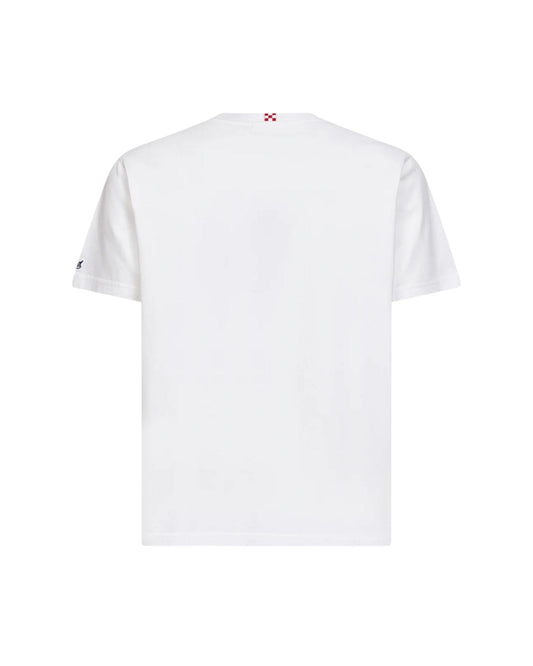 T-Shirt bianca con ricamo King of scooters POT0001 04328L MC2 SAINT BARTH 