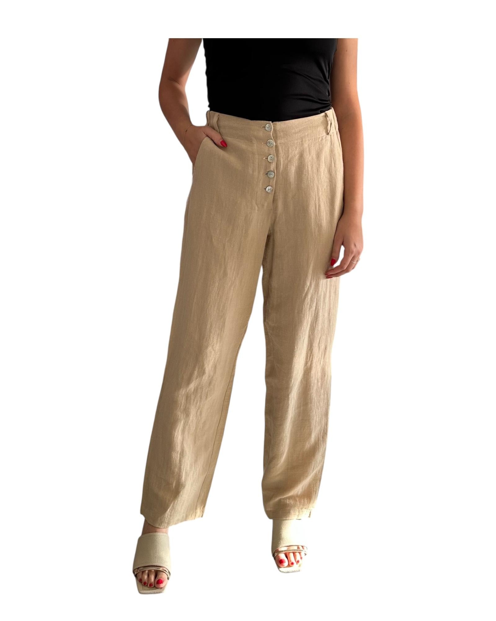Pantalone misto lino Safari 01-301060-305 51116 yaya 