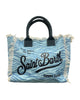 Borsa Vanity con stampa zebrato celeste