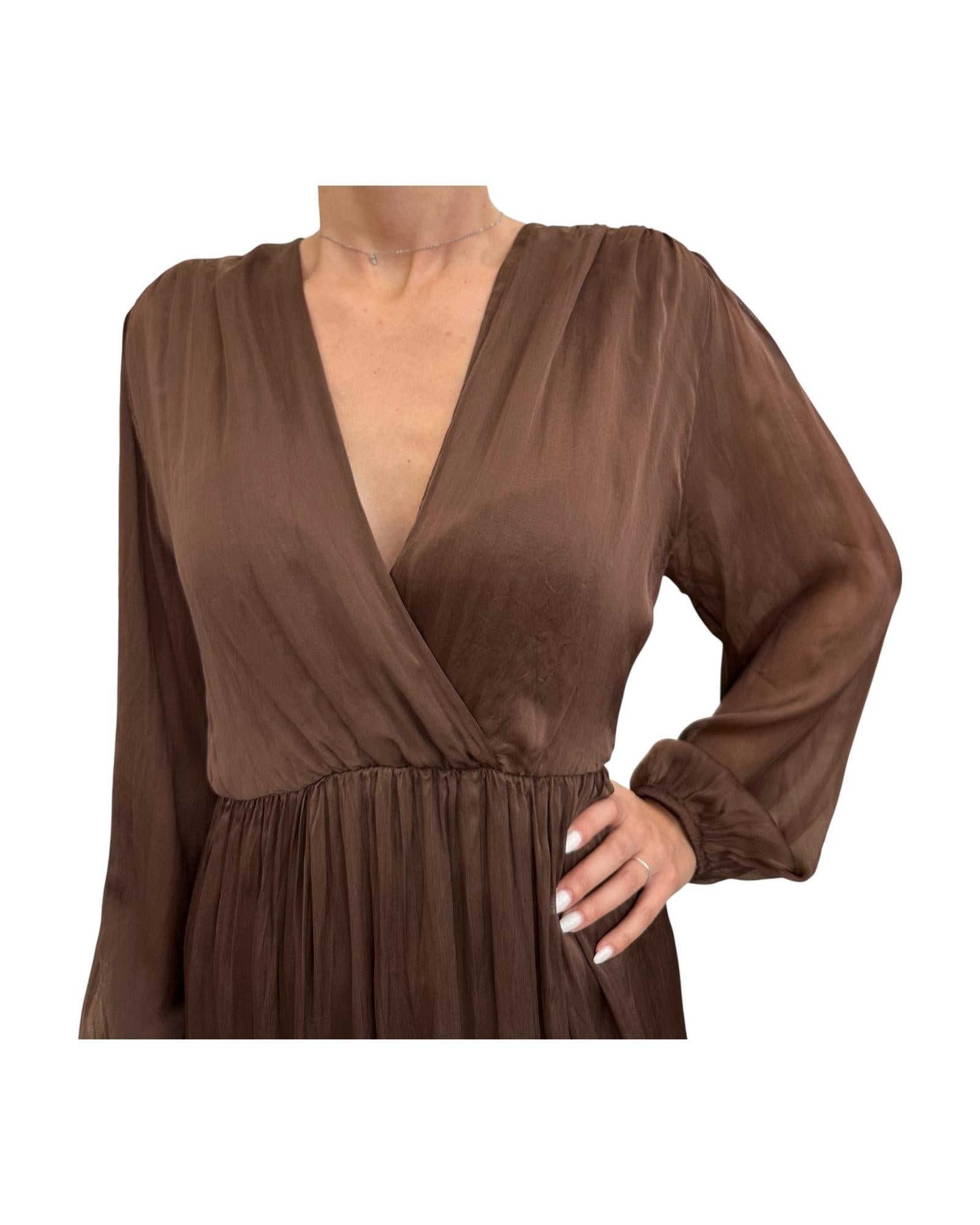 Abito lungo misto seta Bronzo AFF-L011 BRONZO haveone 