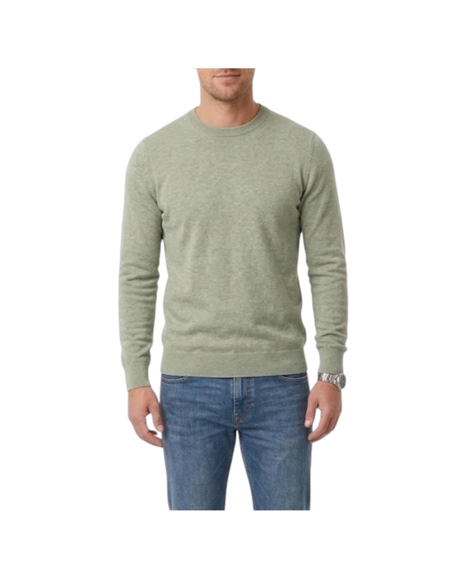 Maglia in cotone e lino Verde MAGLIA GIROCOLLO VERDE RE.VI.VAL 