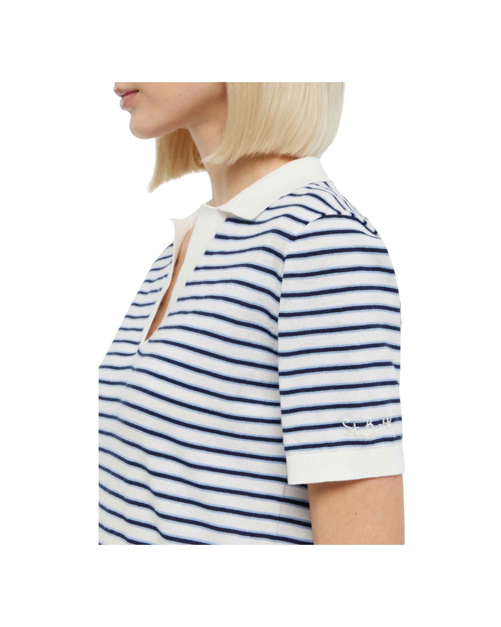 Polo Evonne a righe blu EVO0001 00060H MC2 SAINT BARTH 