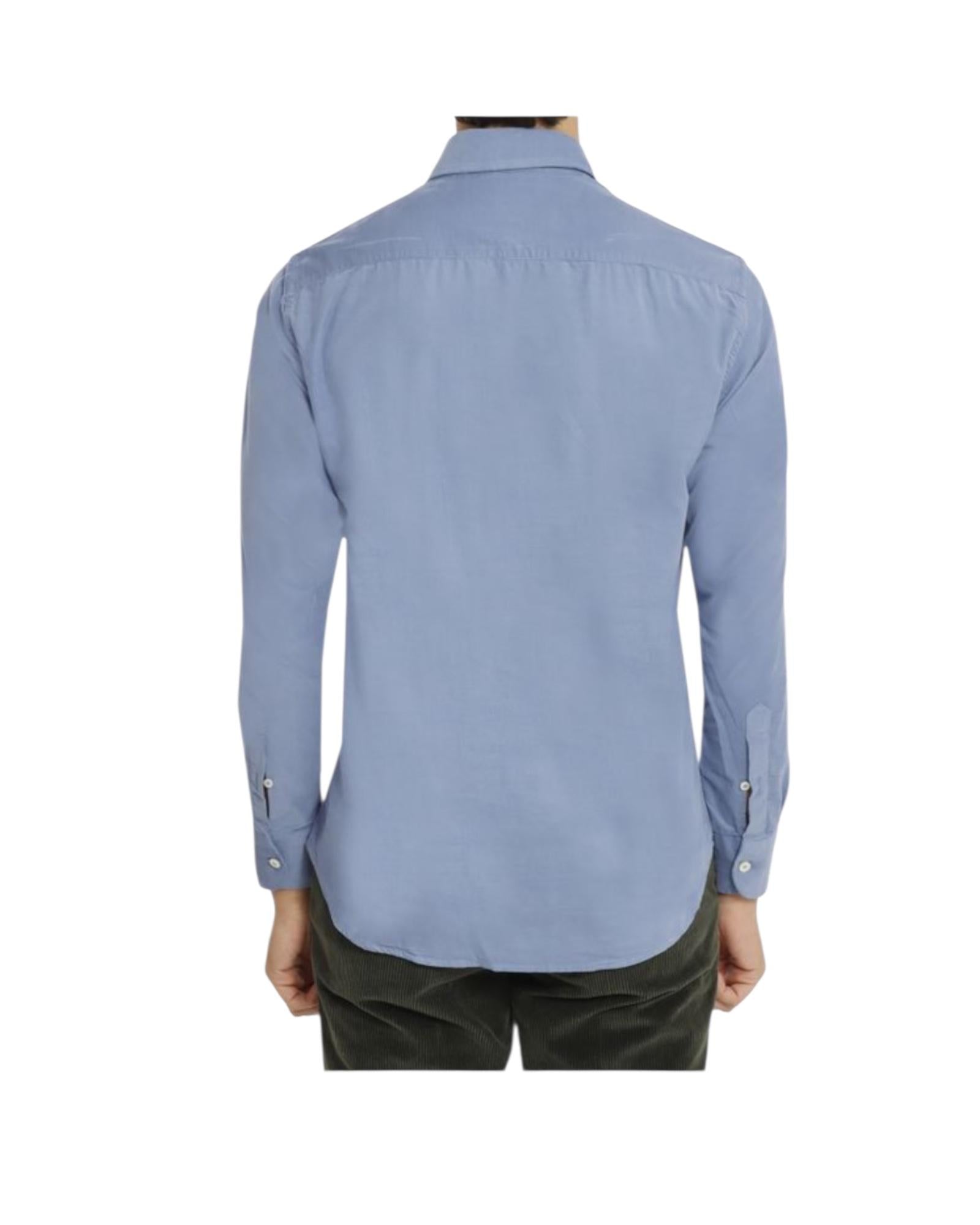 Camicia uomo velluto mille righe Celeste B1683 7 BASTONCINO 