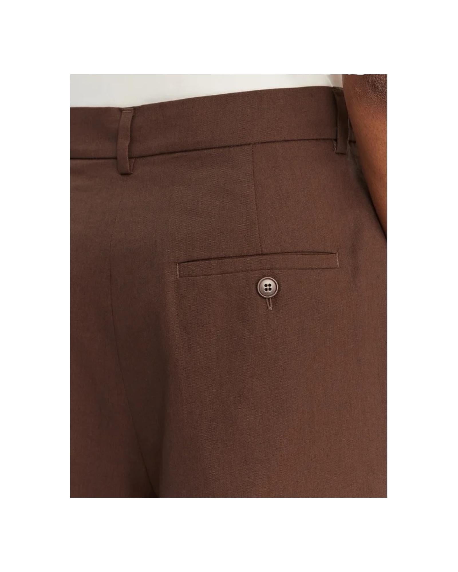 Bermuda in canvas di cotone e lino Marrone ECUBA 013 MAX MARA WEEKEND 