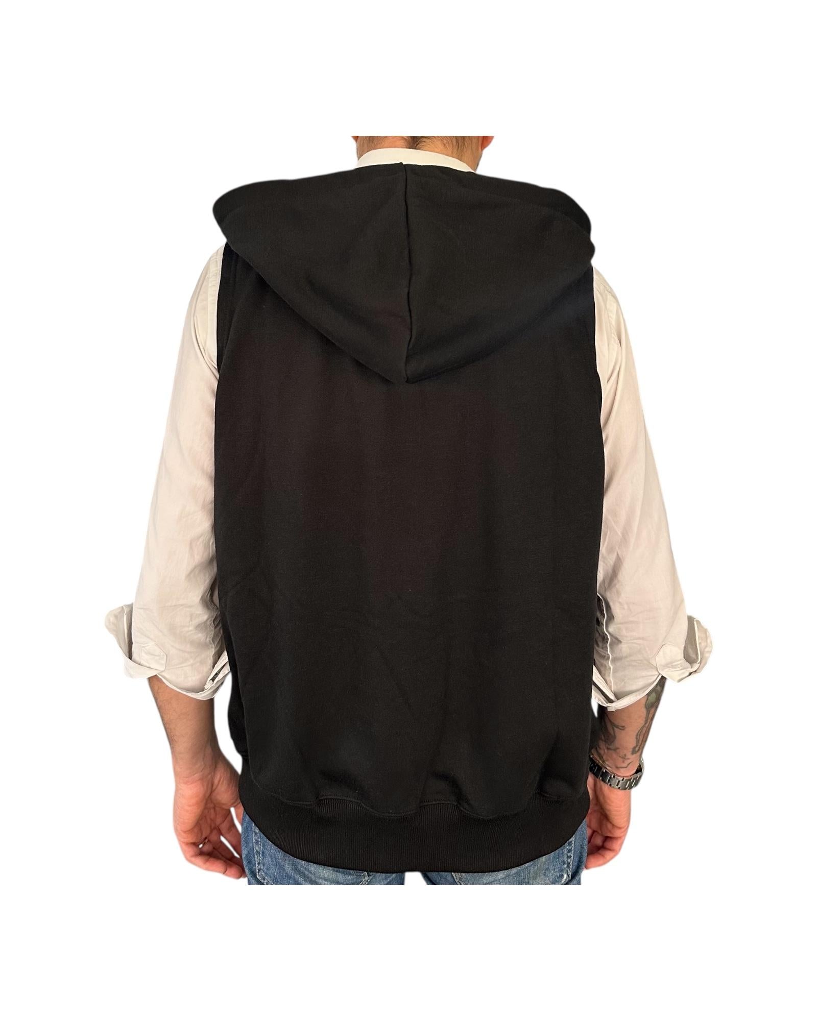 Gilet con cappuccio nero 503 NERO RE.VI.VAL