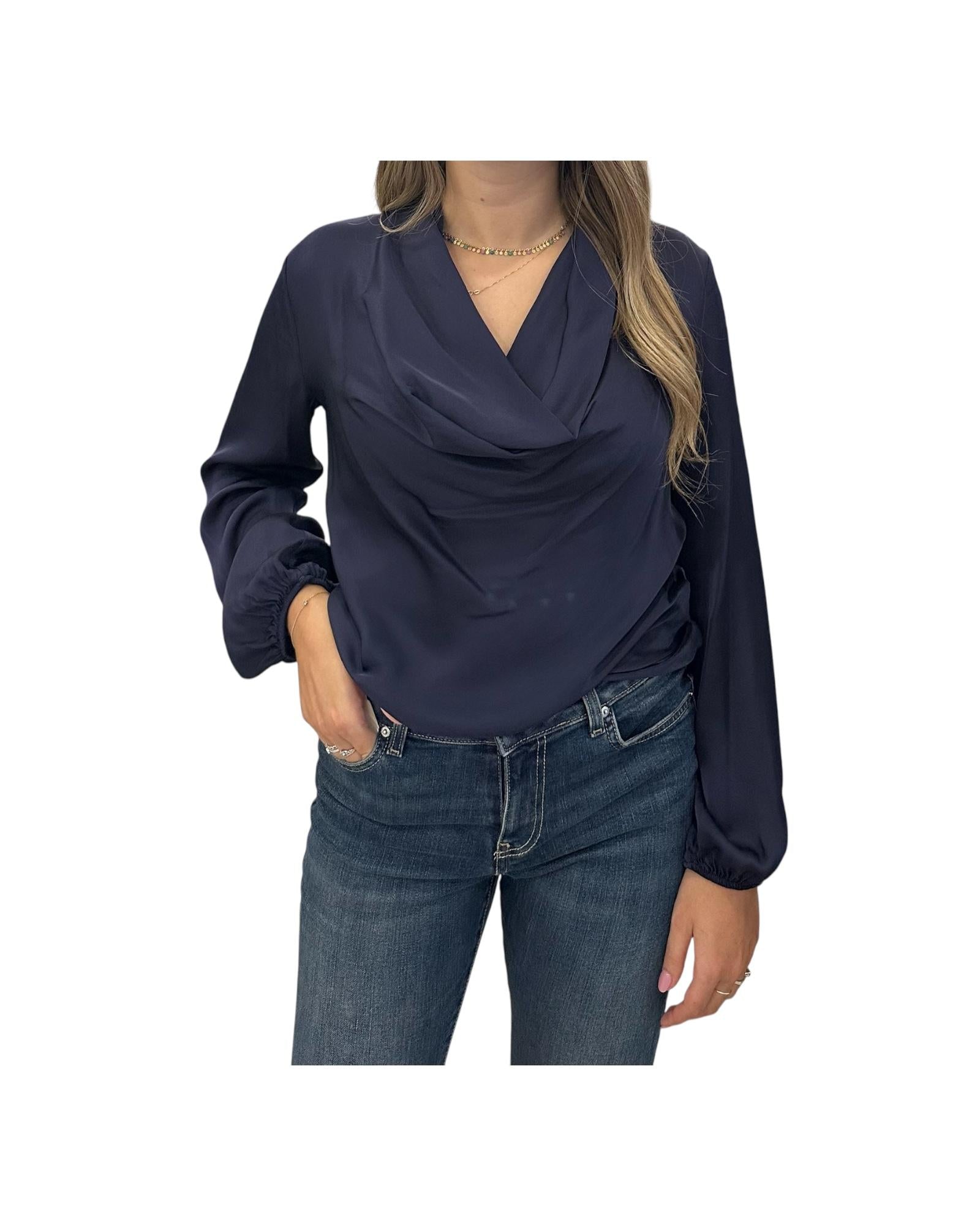 Blusa con scollatura drappeggiata Night CWG P013 394 haveone