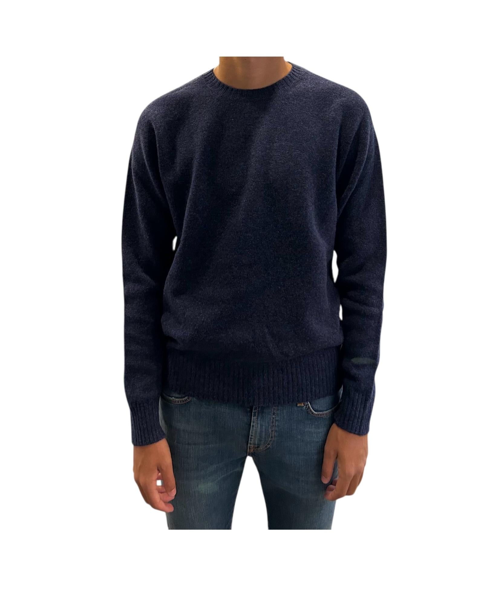 Maglione girocollo in lana merino Indaco 12580 111 RETOIS