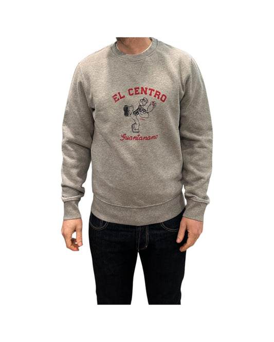 Felpa uomo in cotone Grigio melange GR4007 0012 GREY MELANGE BL'KER 