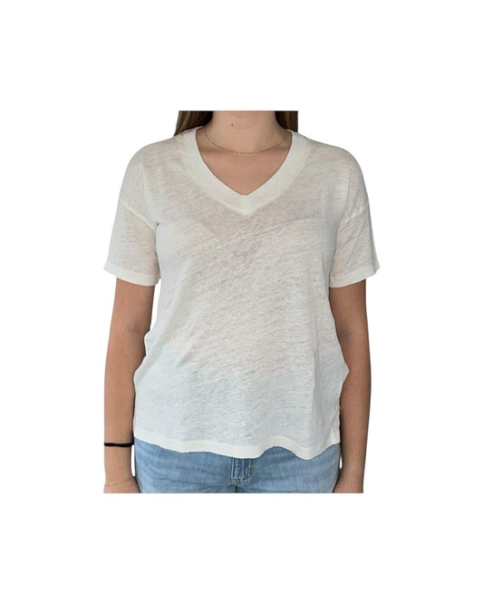 T-Shirt Nancy in lino bianca NANCY LINO BIANCO CHS 