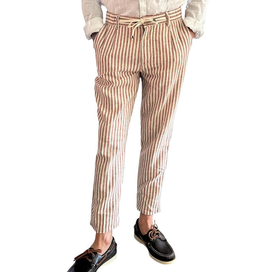 Pantalone misto lino righe Rust AU25S32PA PA1413 RUST ALLEY DOCKS 