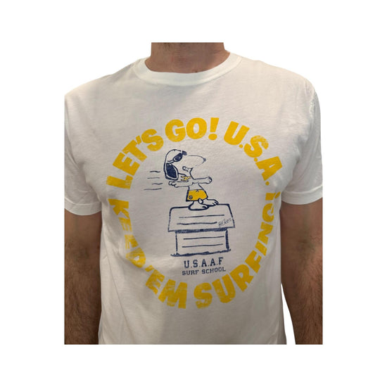 T-shirt uomo Let's Go Keep' em Surfing , white G8000 014 WHITE BL'KER 